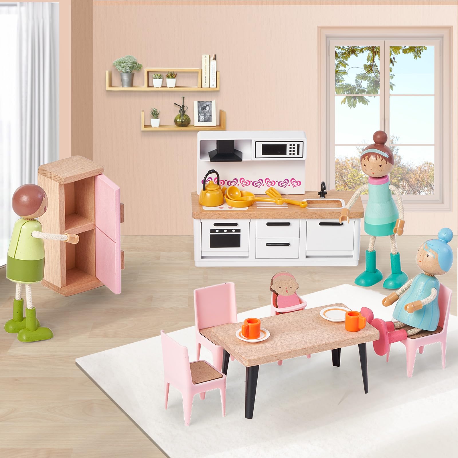 Giant Bean dollhouse dressing table with drawer for organizing tiny outfits