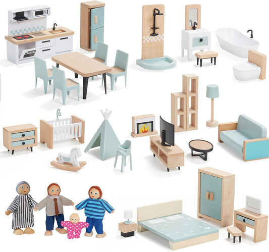 Giant Bean dollhouse living room drawer cabinet for imaginative play