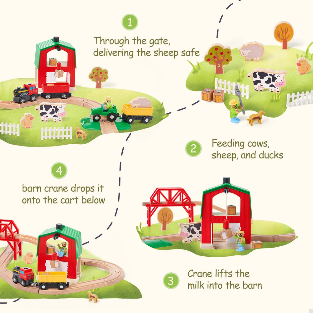 Giant Bean cows and ducks bring authentic farm life to play.