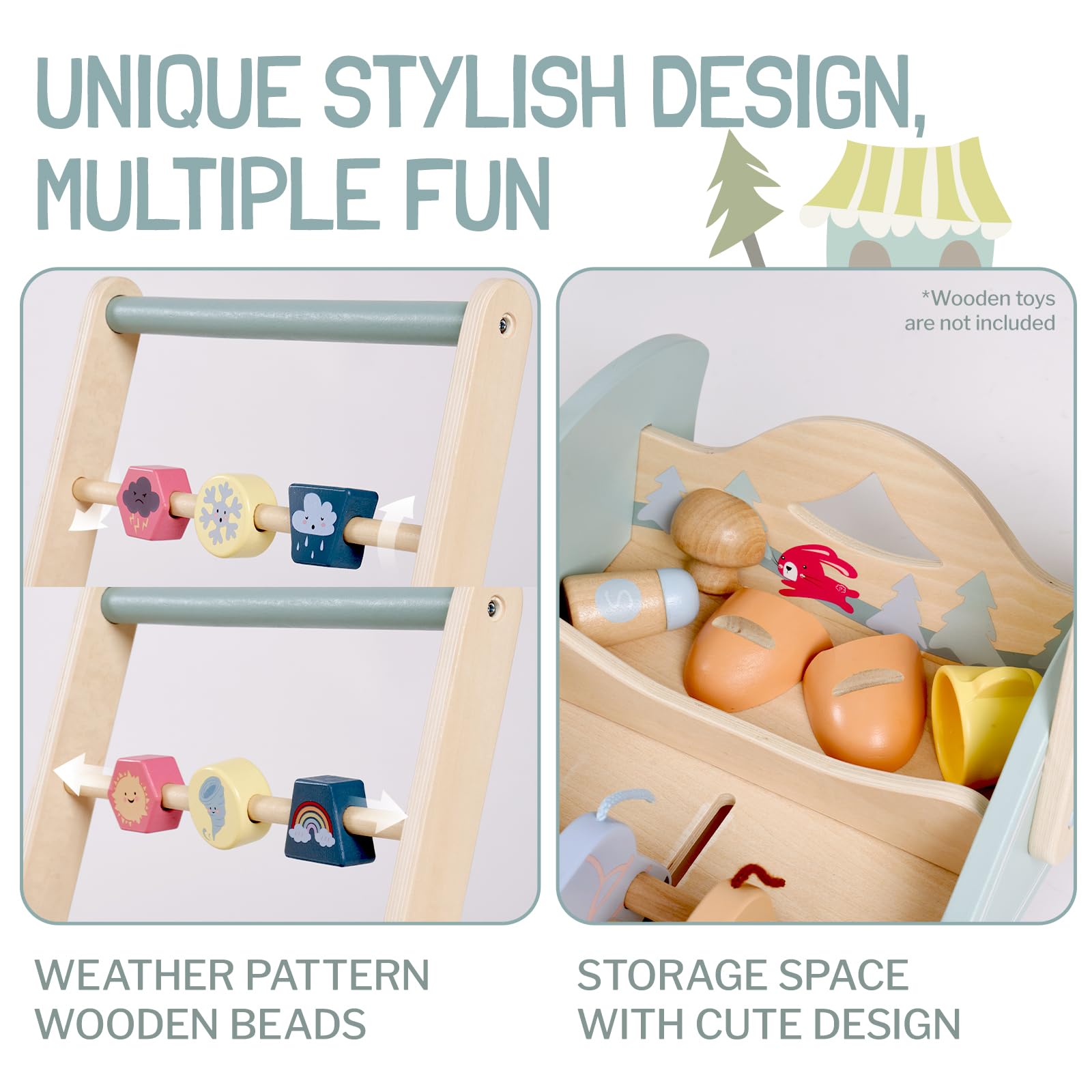 Giant Bean Gift-ready push walker ideal for toddlers ages 1-3.