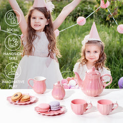 Giant bean Pearl Pink Tea Set milk jug for kid-friendly serving