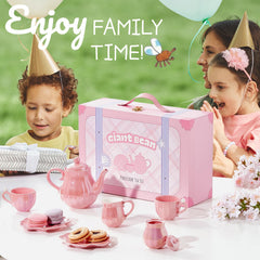 Giant bean Pearl Pink Tea Set royal design makes a gift-worthy moment