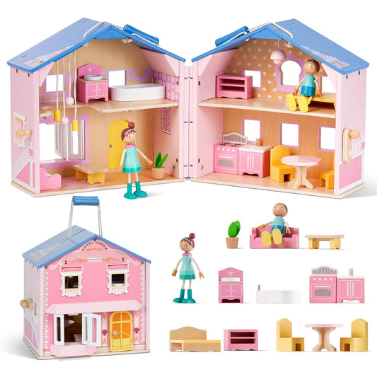 Giant bean pink dolls included for immediate imaginative play.