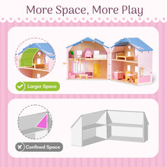 Giant bean pink portable handle aids on-the-go play.