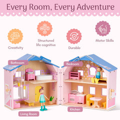 Giant bean pink room decor enhances visual play scenes.