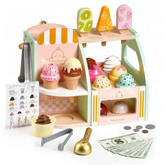 Giant bean play money bills support simple counting in pretend shops