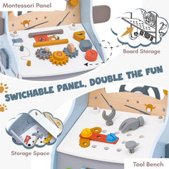 Giant Bean shape sorter engages cognitive skills through rotating shapes and hands-on problem solving.
