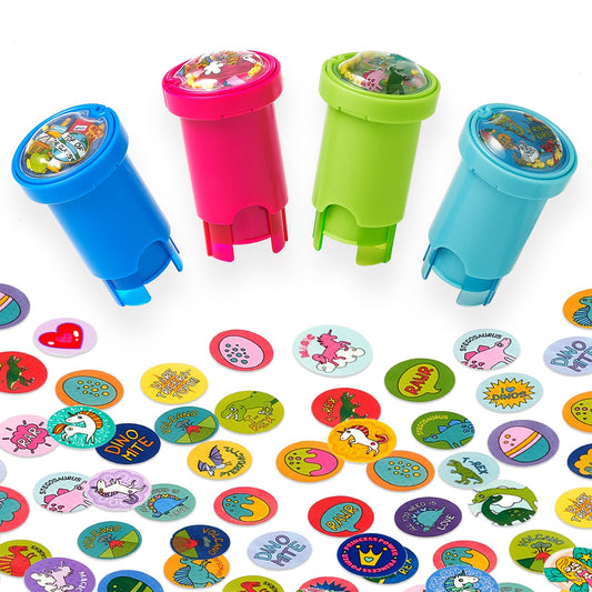 Giant bean Sticker Stamper with dino designs for classroom rewards