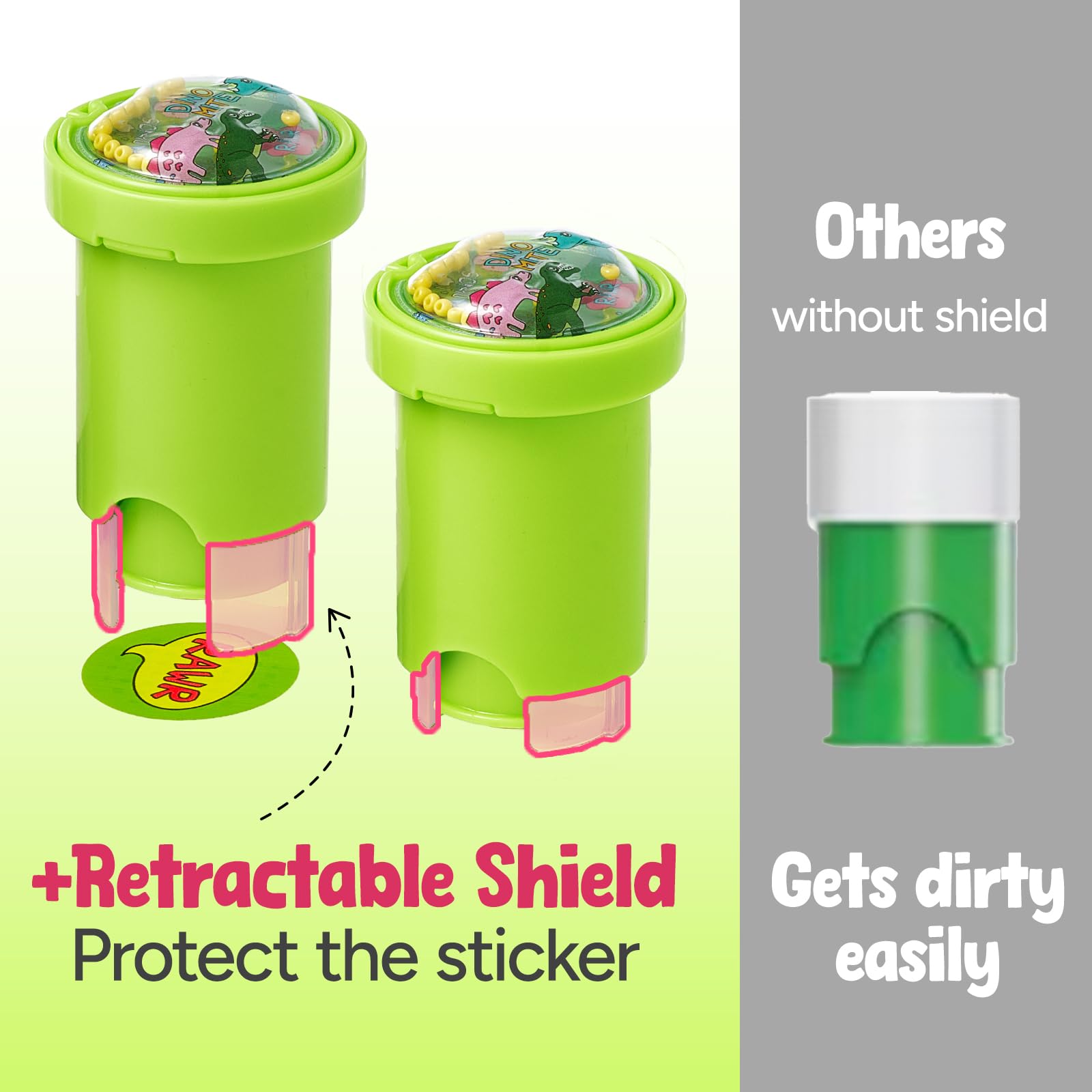 Giant bean Sticker Stamper retractable bottom prevents mess
