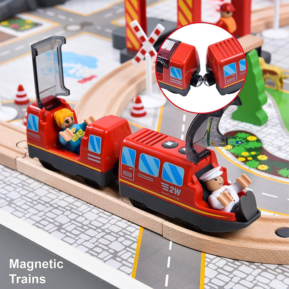 Giant bean train wheels close-up showing sturdy construction for durability