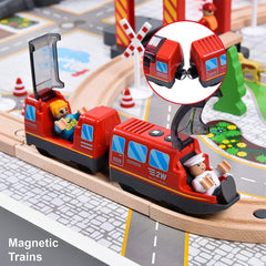 Giant bean train wheels close-up showing sturdy construction for durability