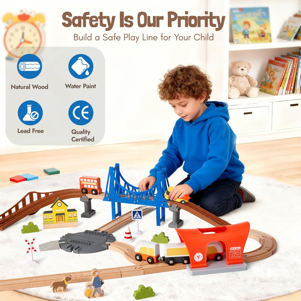 Giant Bean urban scene with school, store, and bus for pretend travel