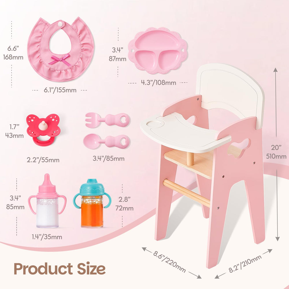 Giant bean wooden mealtime set showing durable construction for dolls.