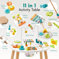 Giant bean wooden activity table color sorter supports visual discrimination and focus