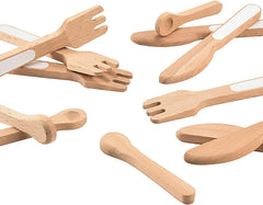 Giant bean wooden salt and pepper shakers for authentic pretend dining details.