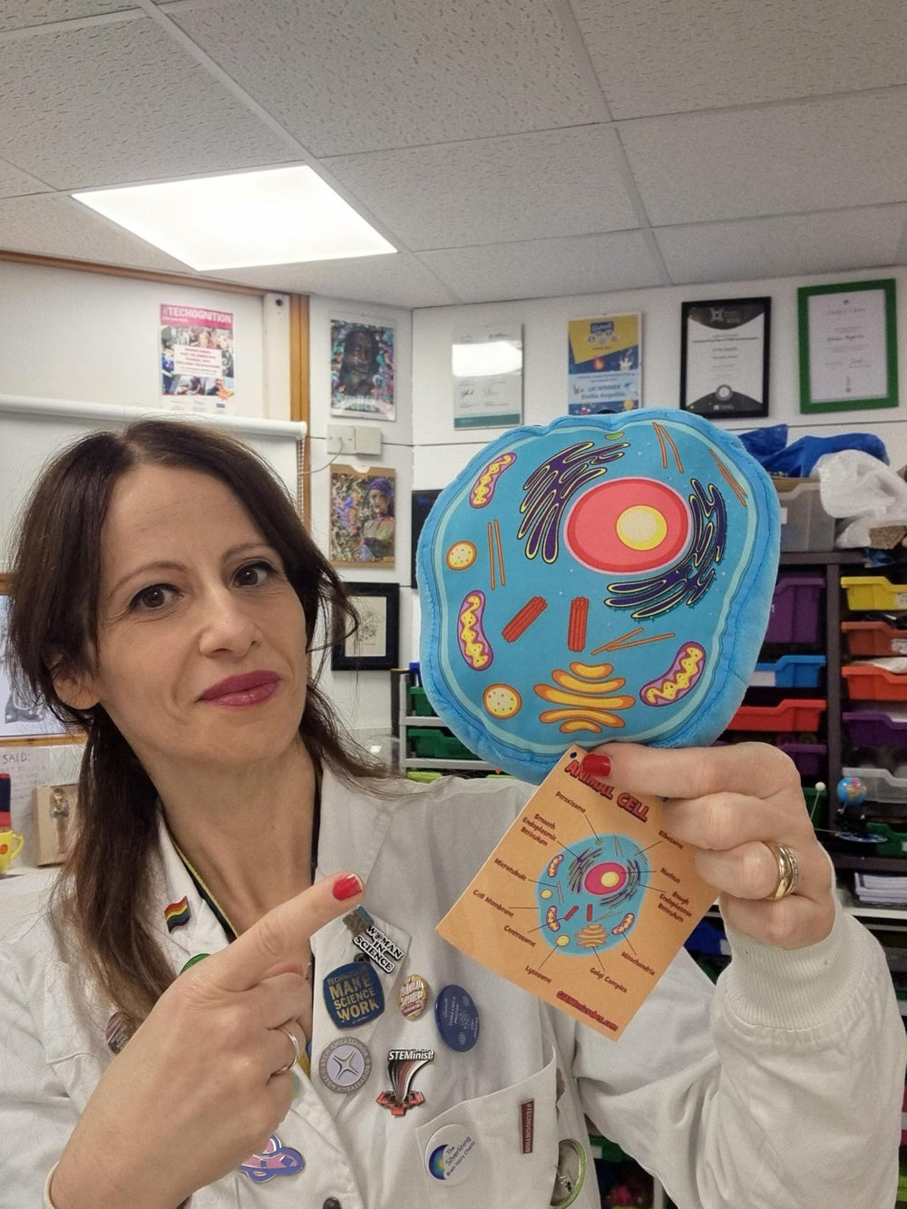 GIANT MICROBES Animal Cell Plush features lysosome detail for visual cell processes