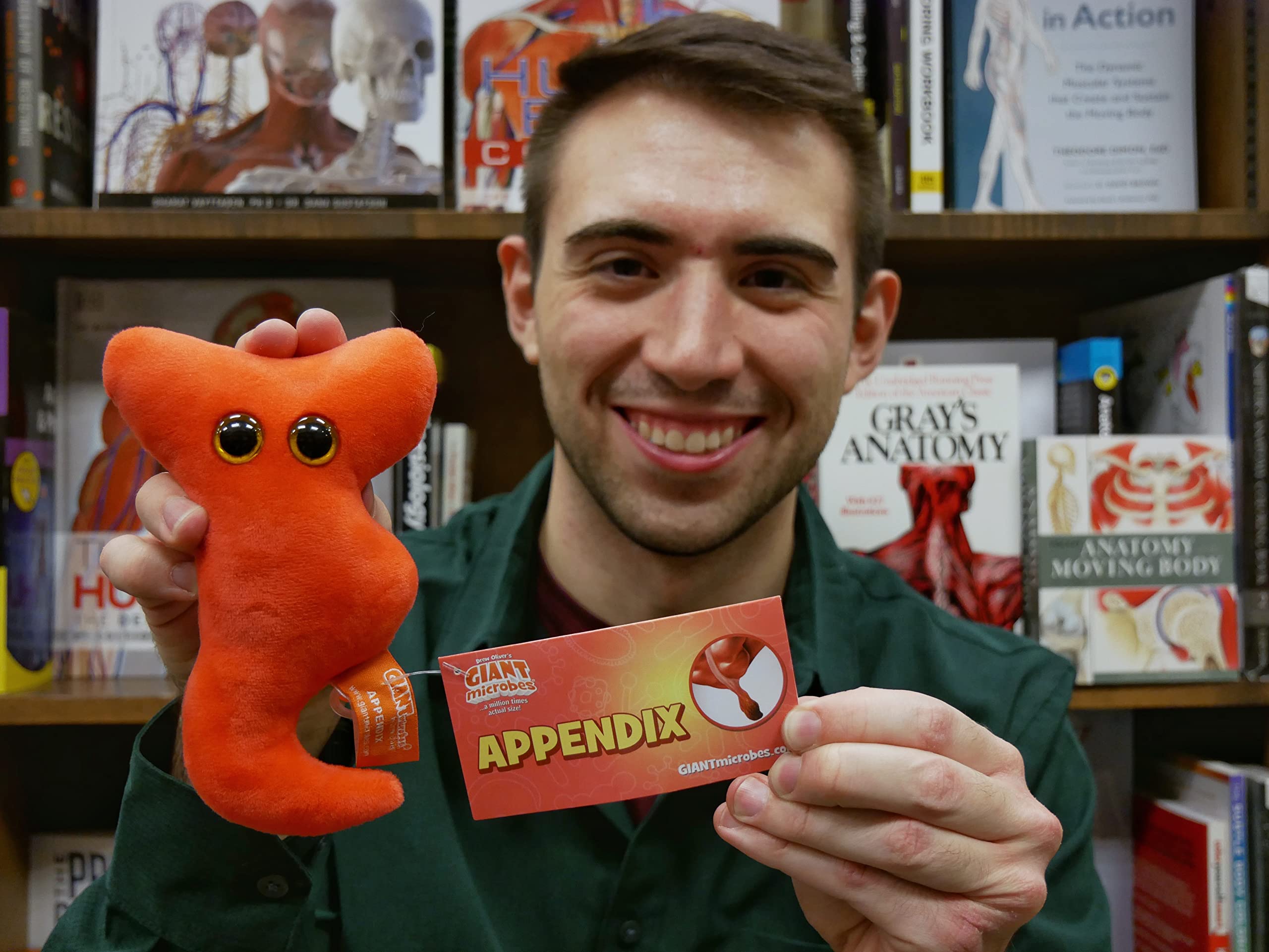 GIANT MICROBES Appendix Plush offers emotional support after tough days.