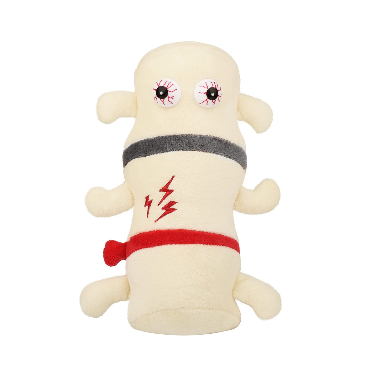 GIANT MICROBES Back Pain Plush front view, cuddly lumbar spine model for learning
