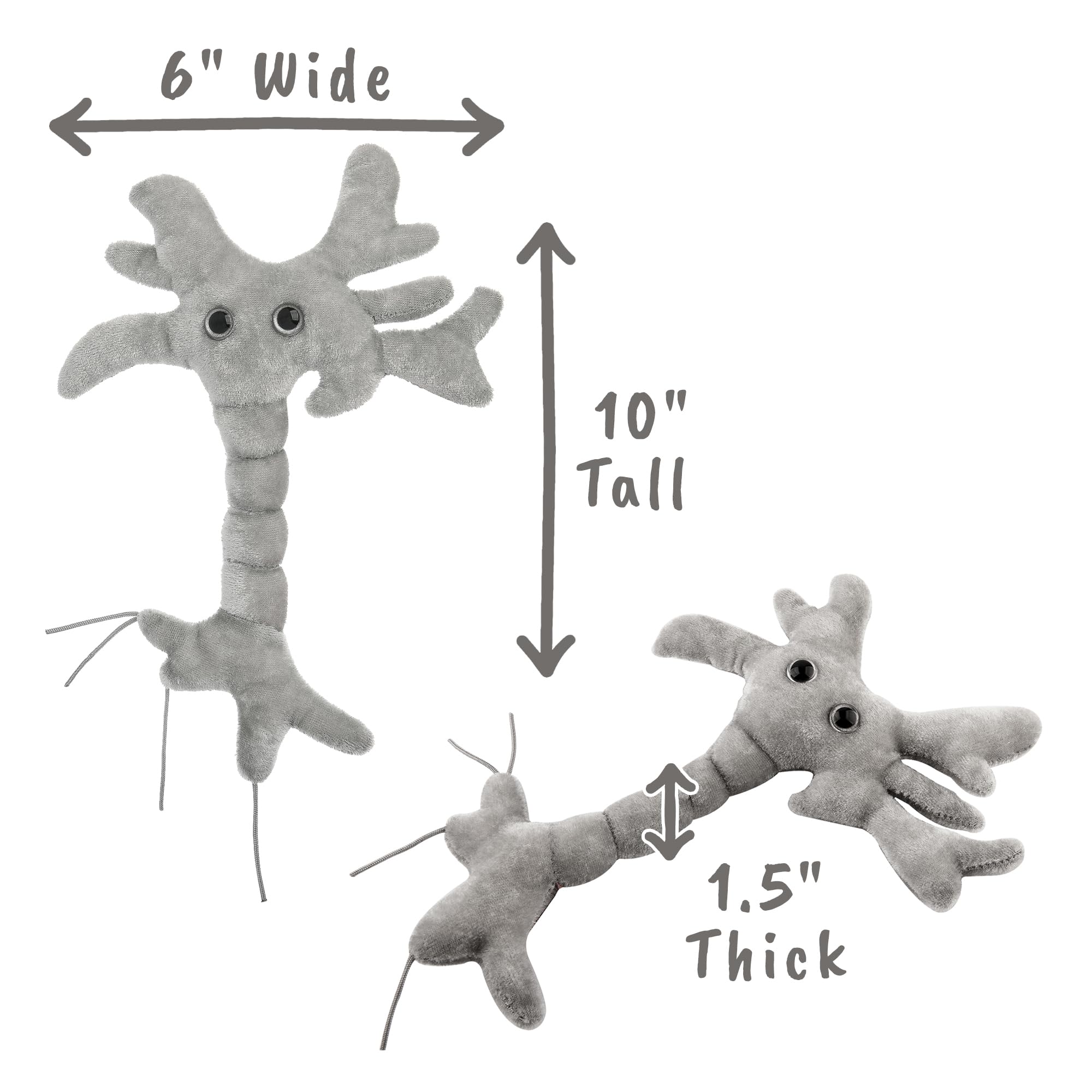 GIANTMICROBES Brain Cell Plush with information card for quick learning.