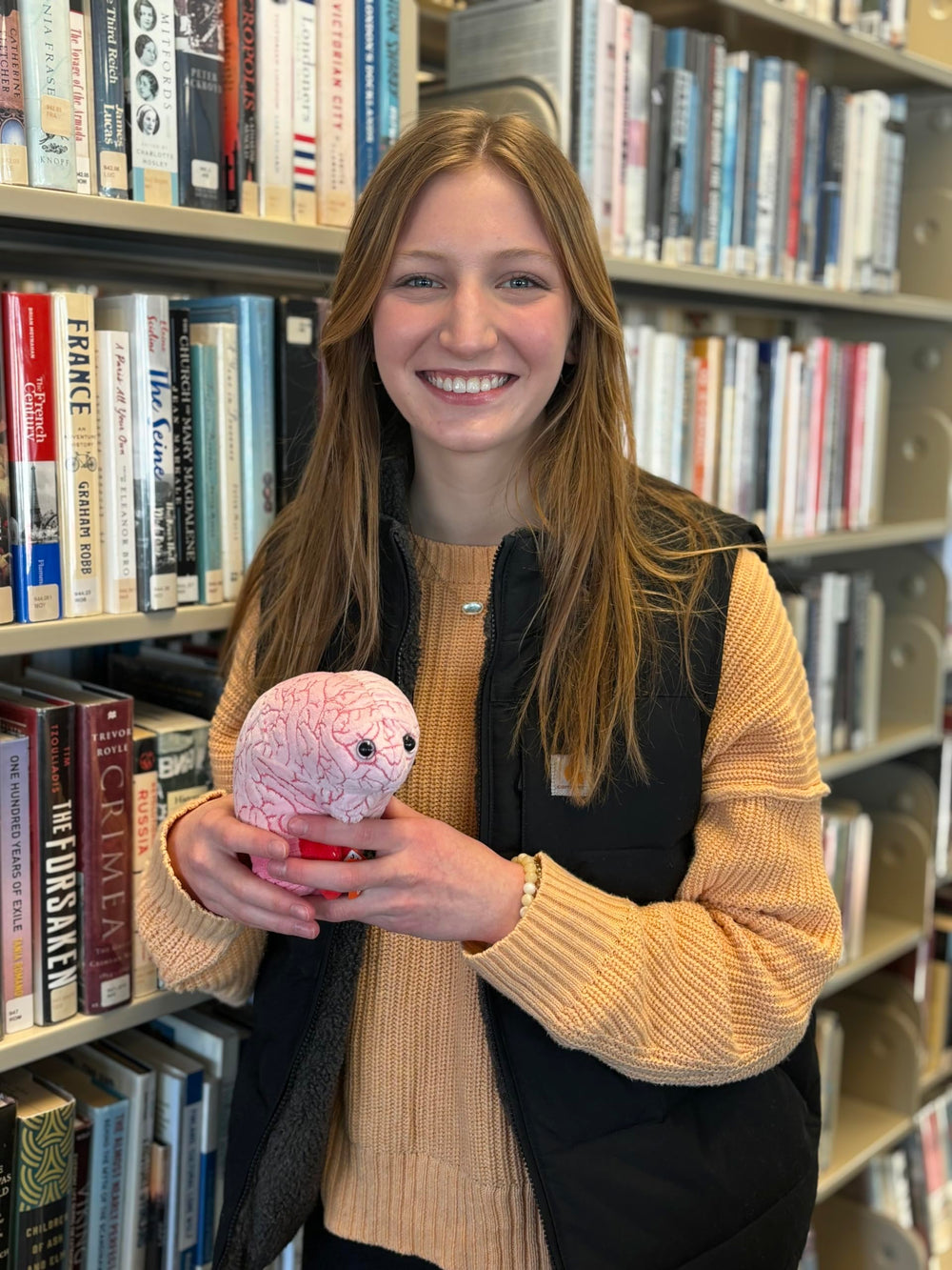 GIANT MICROBES Brain Plush embroidery cerebrum detail emphasizes neuroanatomy in a tactile way.