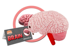 GIANT MICROBES Brain Plush side view highlighting soft texture ideal for comforting study aids.