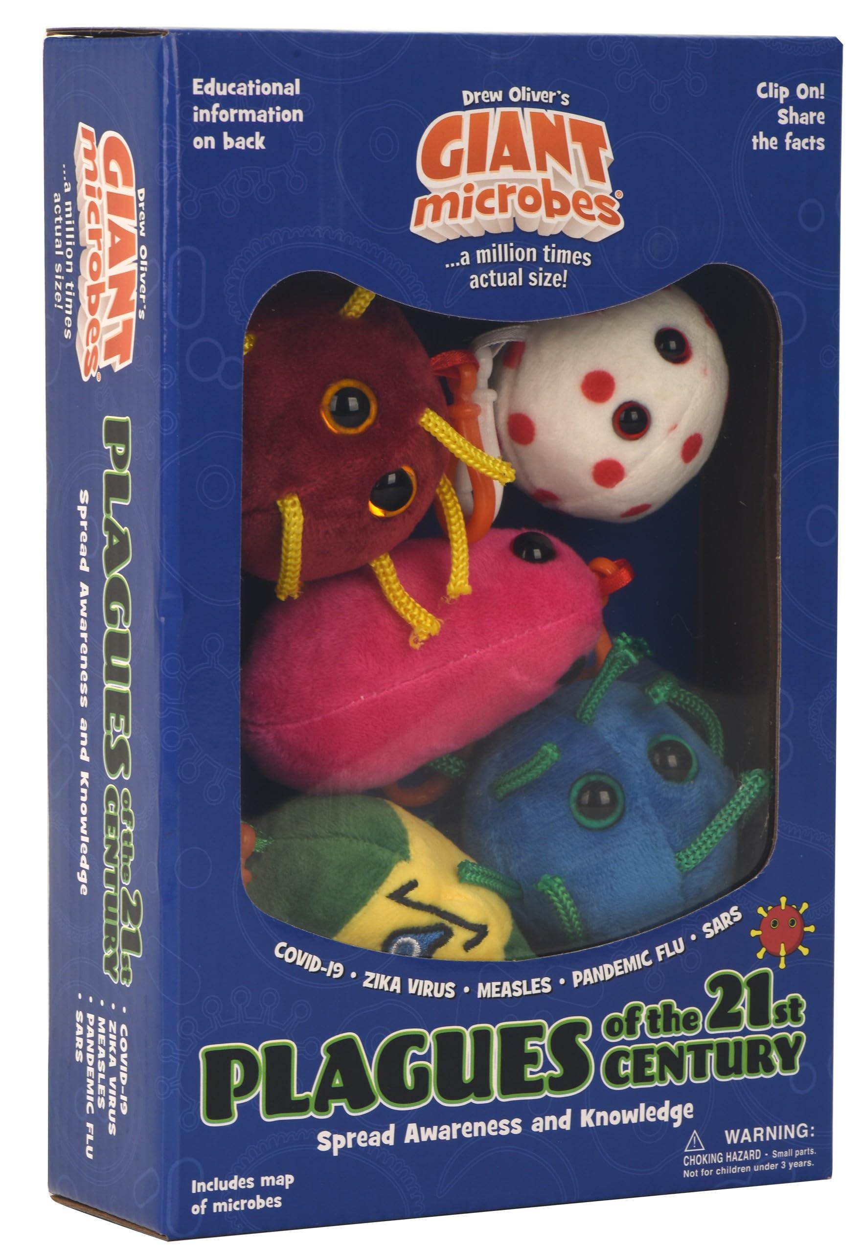 GIANT MICROBES COVID plush keychain for classroom learning and display.