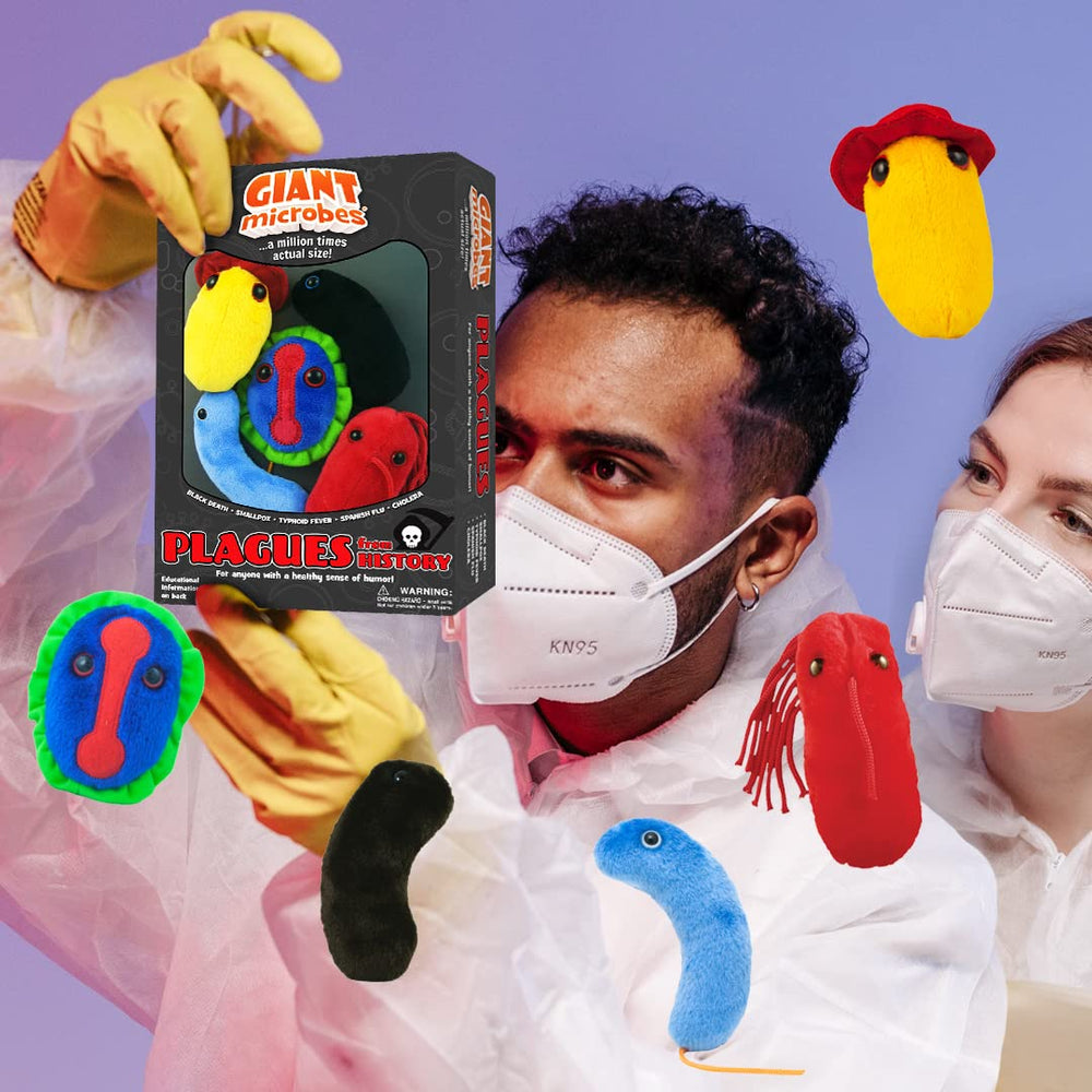 GIANT MICROBES educational-info-back panel closeup, reveals learning details on back