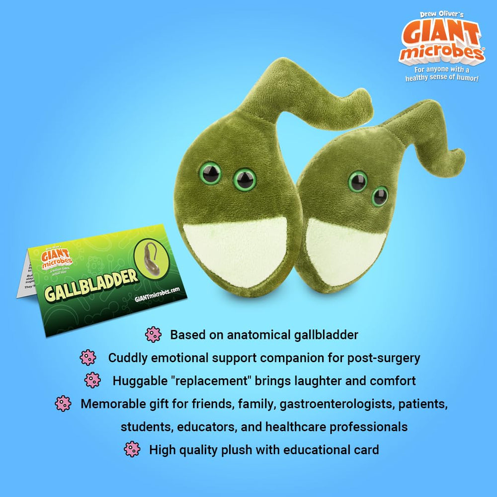 Emotional support gallbladder plush suitable for patients and professionals.