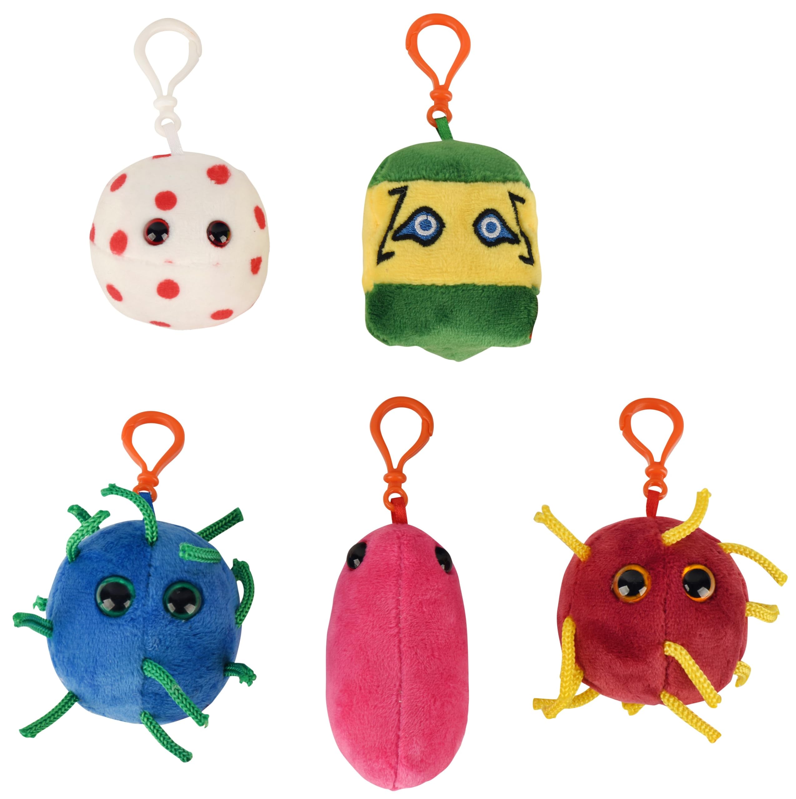 GIANT MICROBES Measles plush keychain for microbiology lessons.