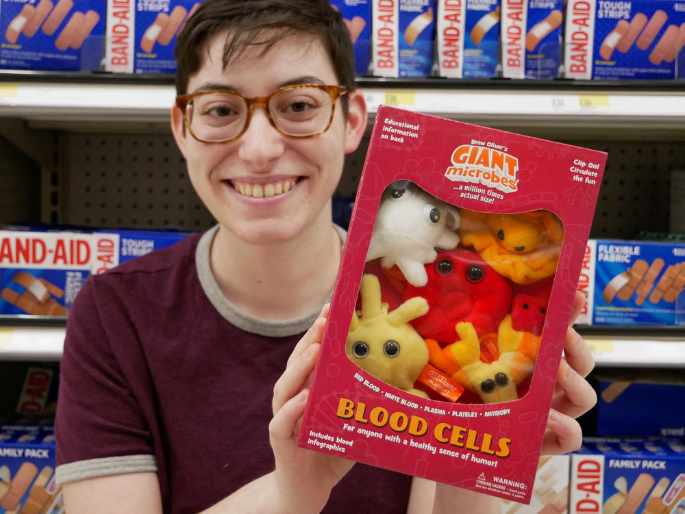 GIANT MICROBES Platelet plush, cute study aid and bag charm.