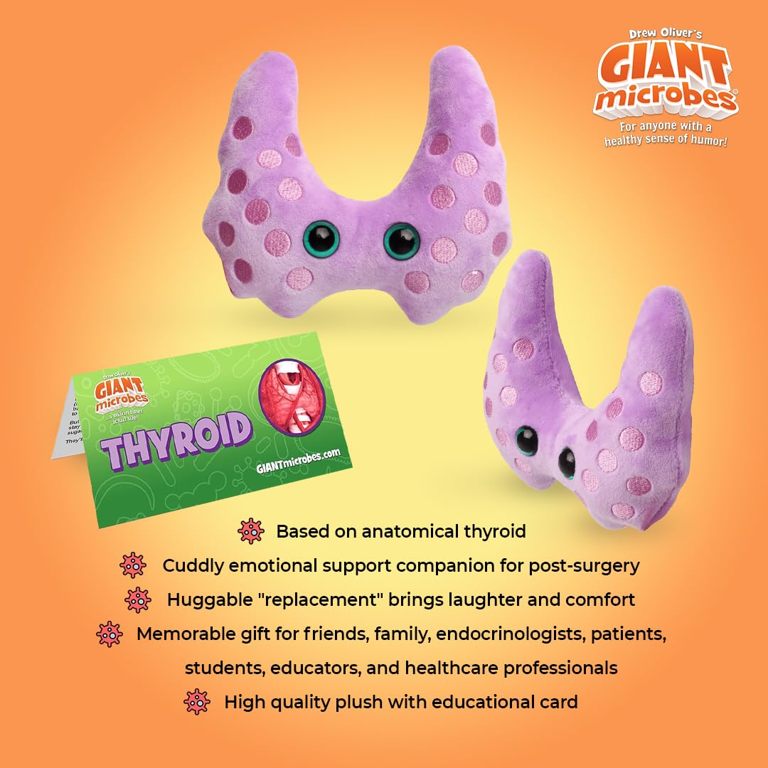 GIANT MICROBES Thyroid Plush displayed on a shelf as a comforting item
