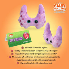 GIANT MICROBES Thyroid Plush displayed on a shelf as a comforting item