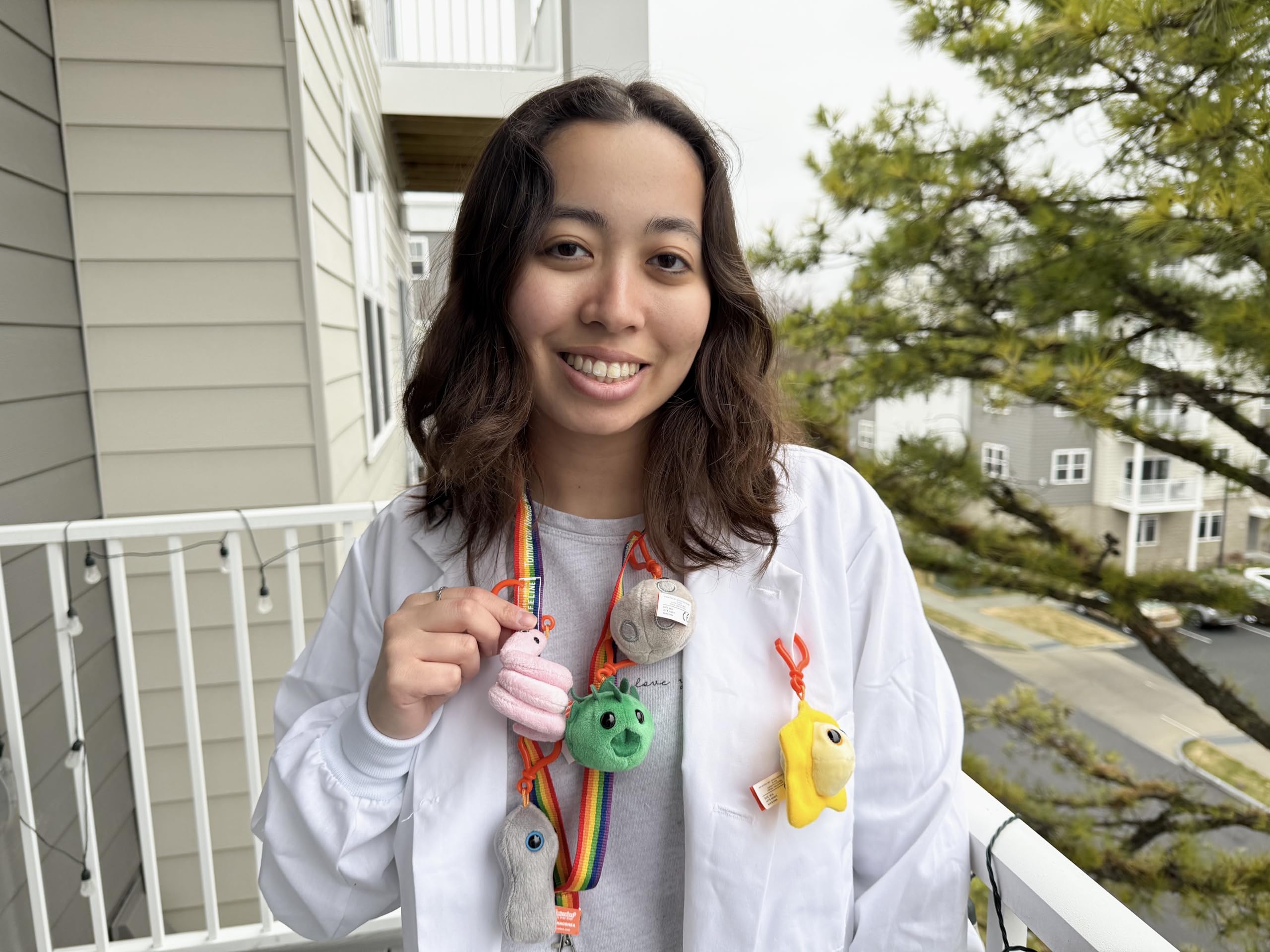 GIANTMICROBES HPV plush keychain, a small educational companion for professionals.