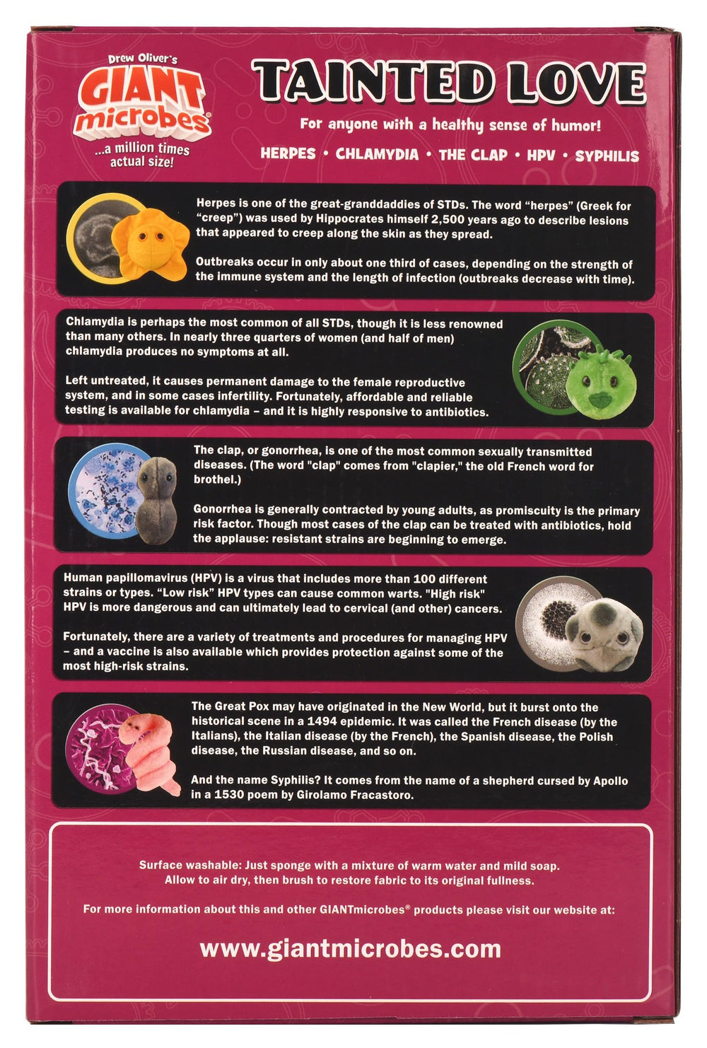 GIANTMICROBES tainted love gift box display, ideal for gifting.