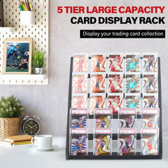 GIASSVIO wood display stand side view highlighting rustic elegance for PSA cards
