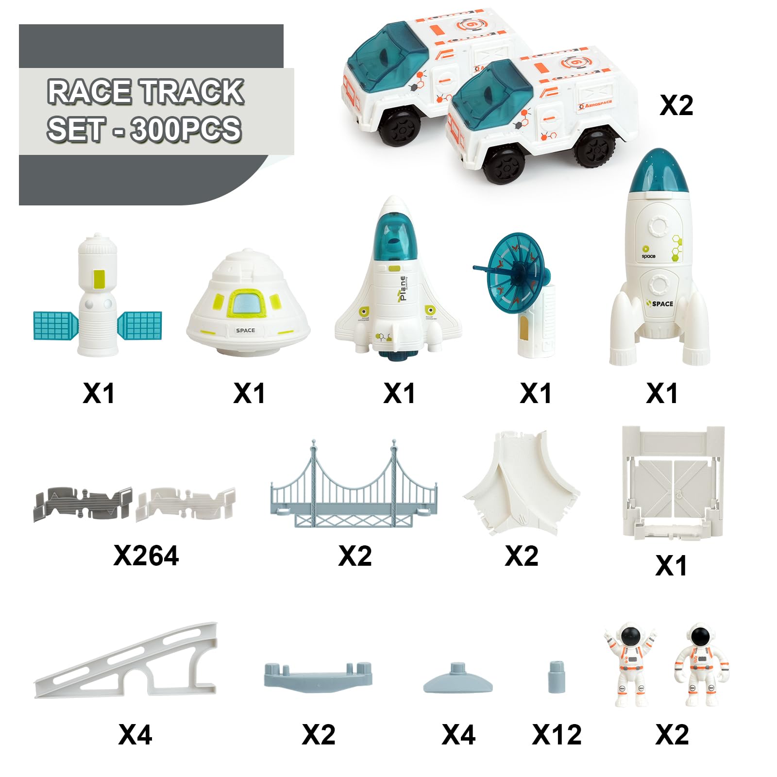 GIAT Race Car Tracks Set rocket piece adds sci-fi flair to playtime adventures