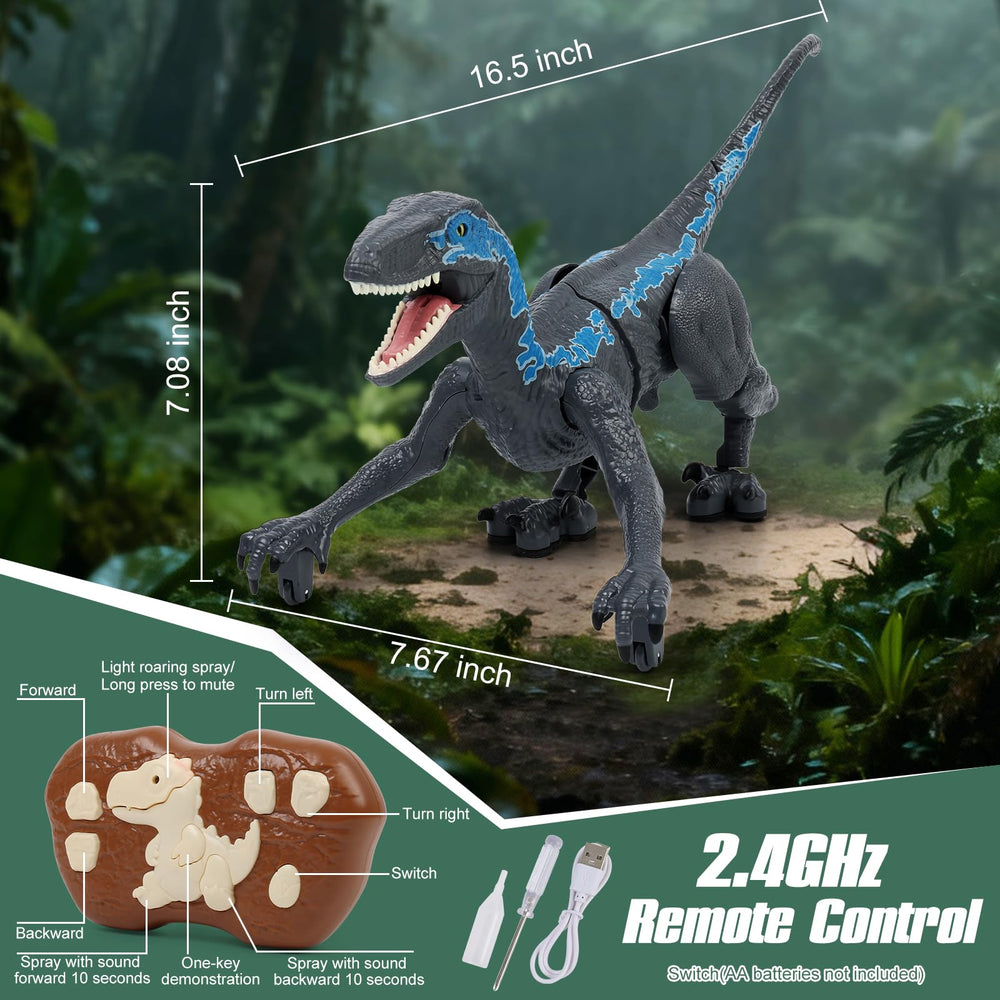 GIAT remote control dinosaur walking motion demonstrates smooth movement during pretend safari.