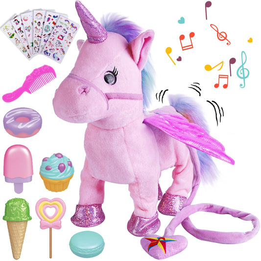 GIDGOD unicorn with remote leash ready for interactive play.