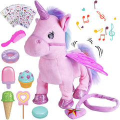 GIDGOD unicorn with remote leash ready for interactive play.