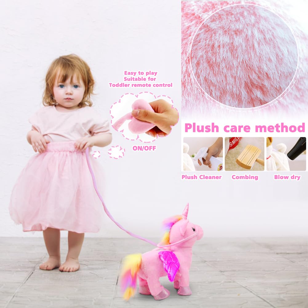 GIDGOD soft plush unicorn offers cozy hugs during play.