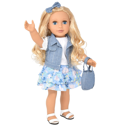 Gift Boutique 18 inch girl doll with blonde hair for imaginative play.