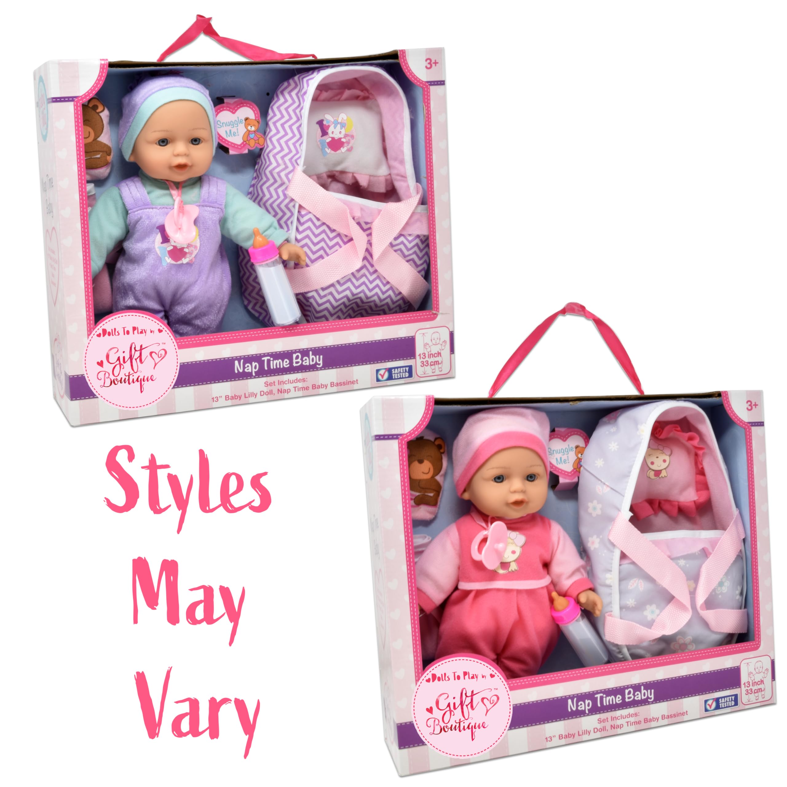 Gift Boutique baby doll pacifier close-up highlights soothing pretend feeding moments.