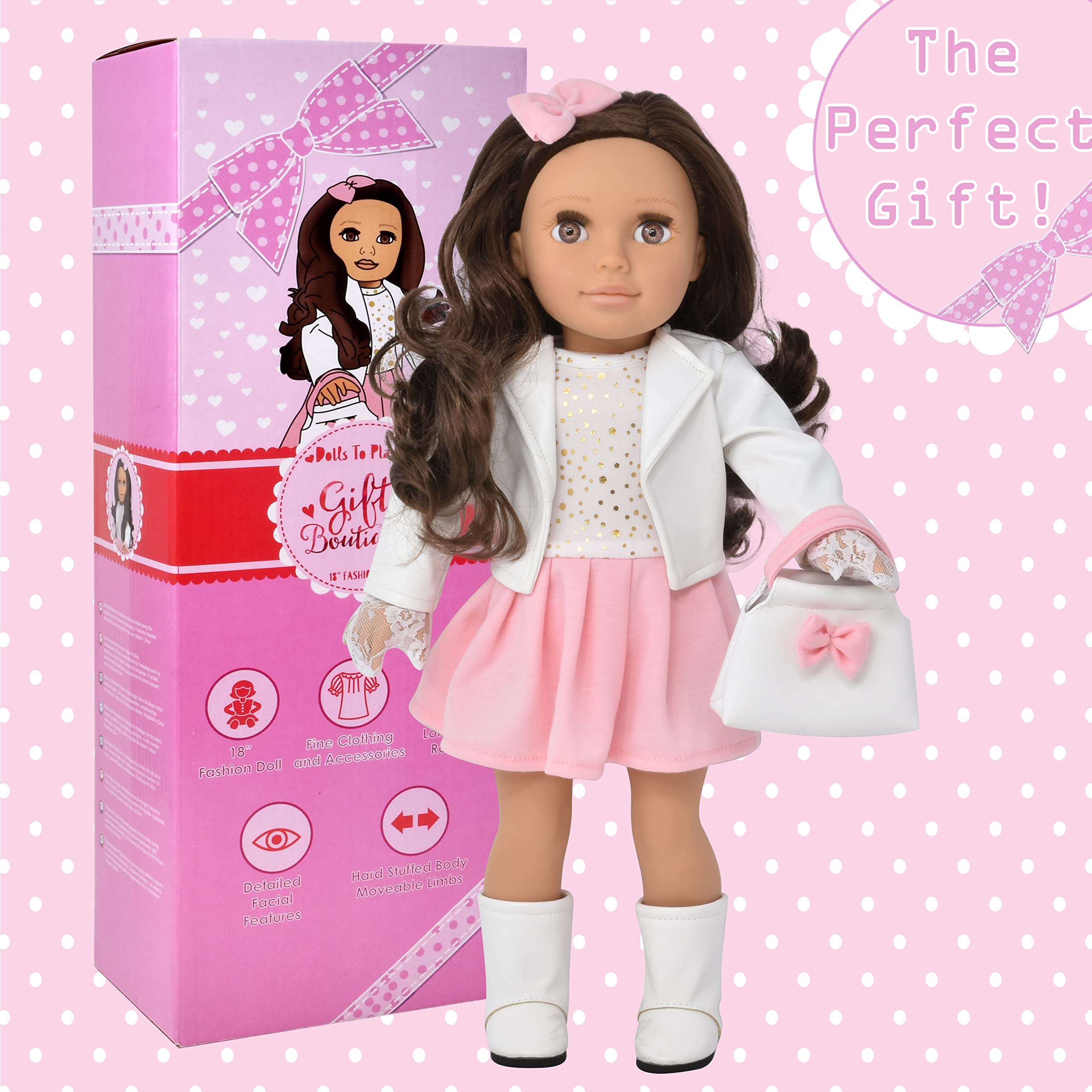 Gift Boutique Elizabeth pink hair bow adds cute detail for personalized character looks.
