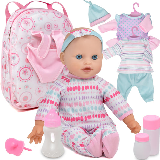 Gift Boutique soft body baby doll face closeup shows lifelike expressions for pretend play