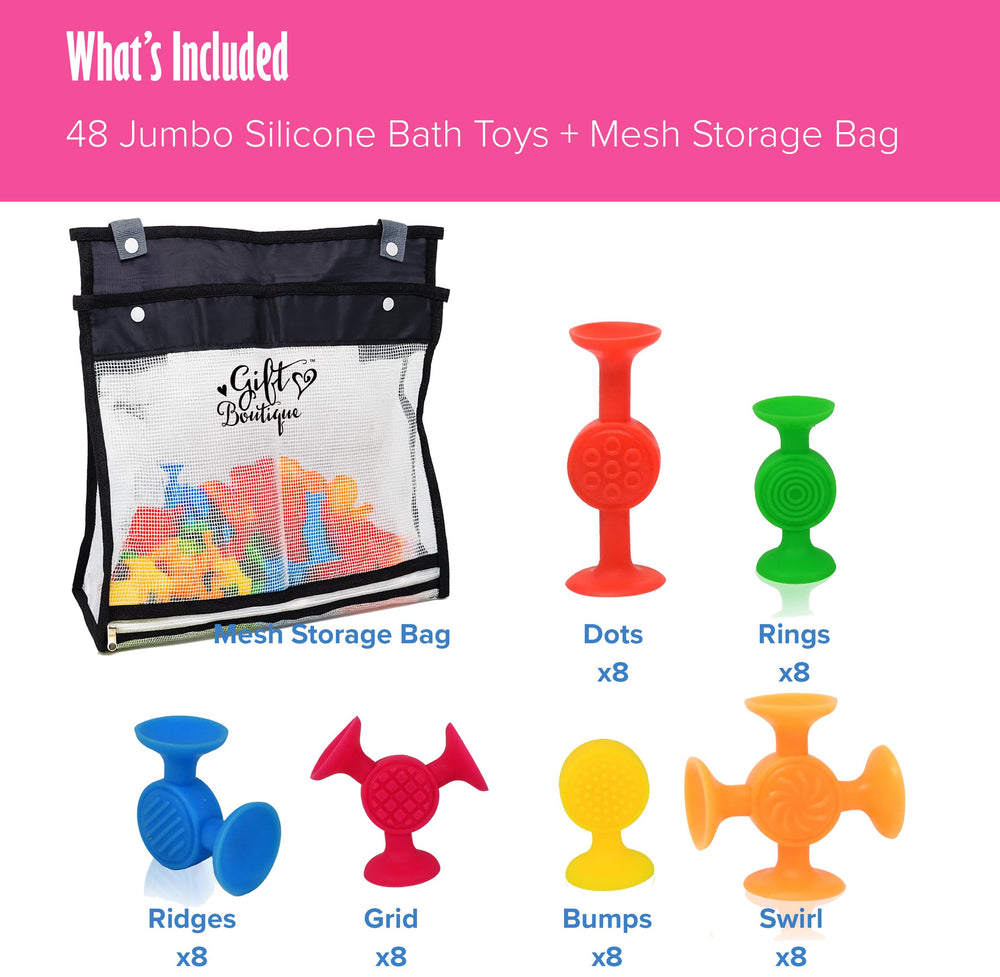 Gift Boutique bath toy features six textures to boost fine motor exploration