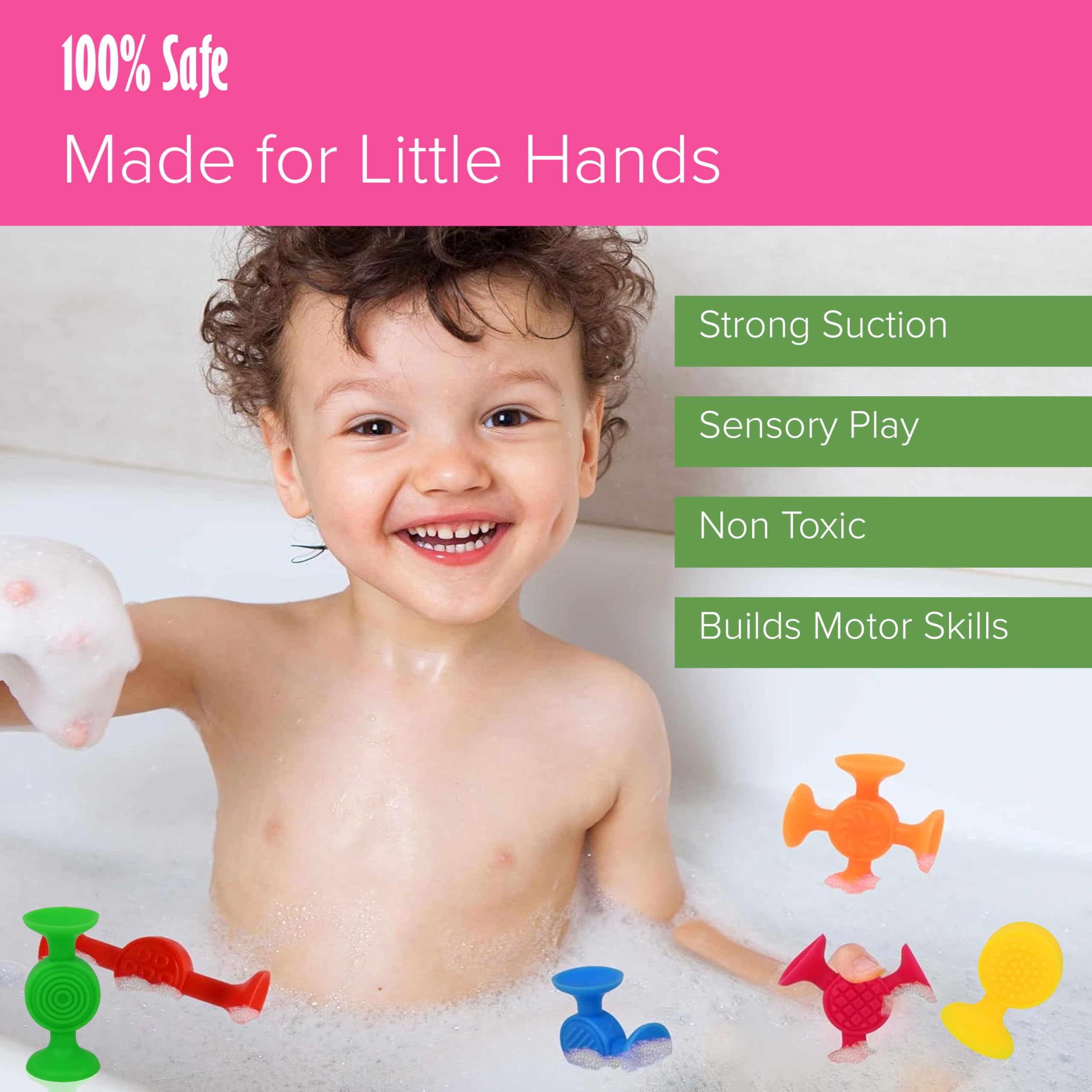 Gift Boutique suction cup bath toy sticks to tub surfaces for travel fun