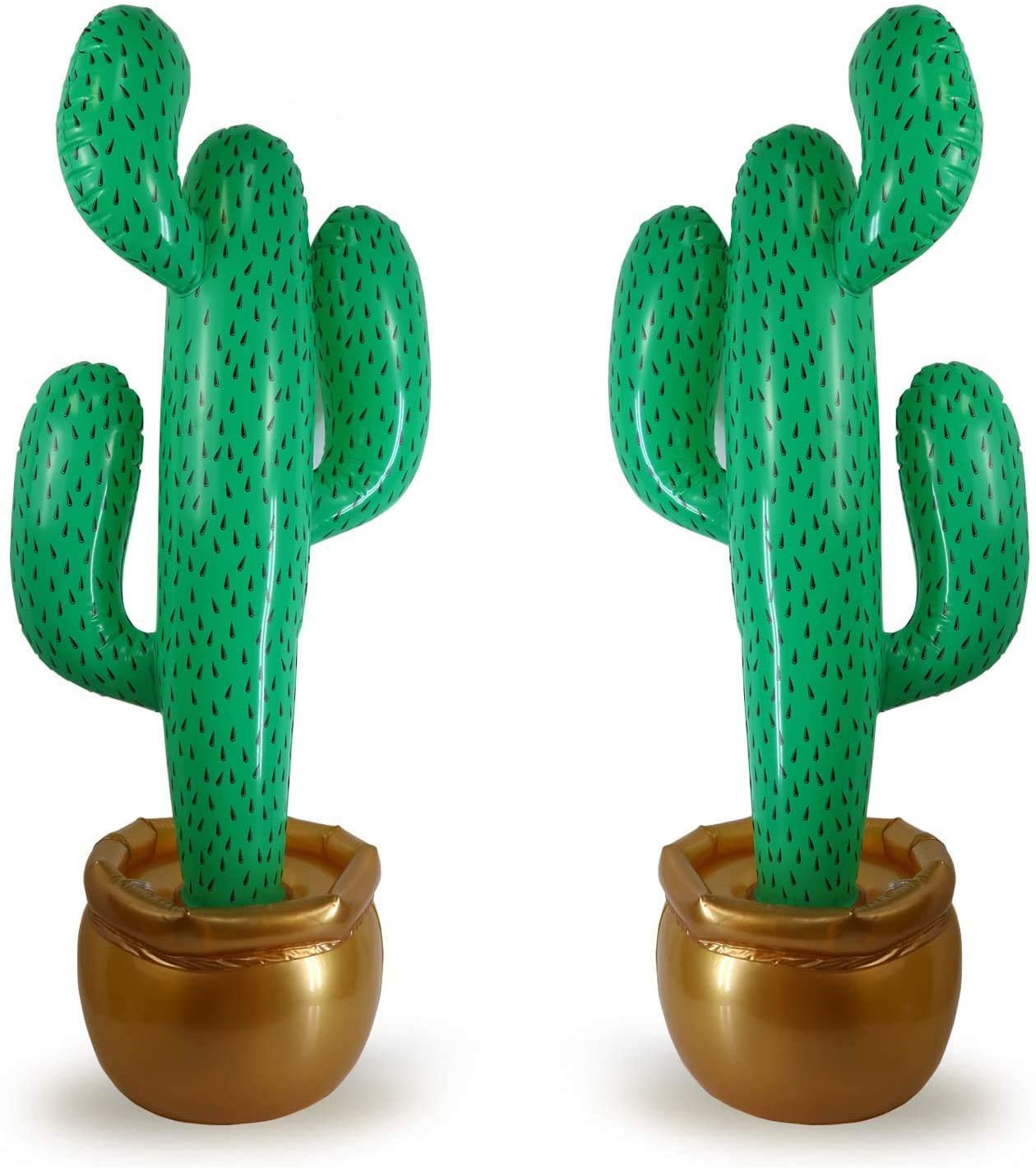 GiftExpress 36-inch inflatable cactus with pot base for vibrant party decor.