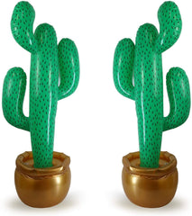 GiftExpress 36-inch inflatable cactus with pot base for vibrant party decor.