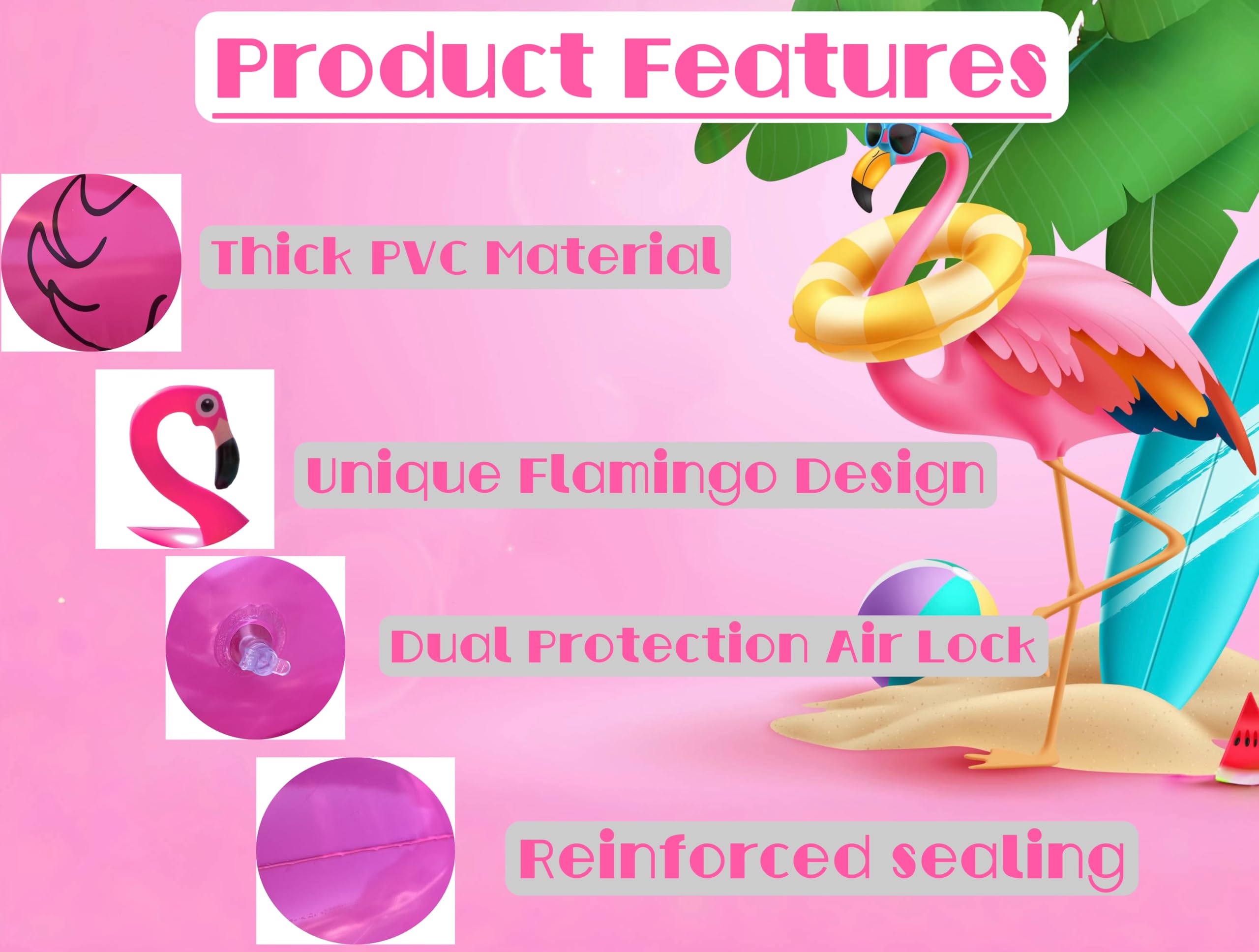 GiftExpress family-friendly flamingo float supports kids and adults.