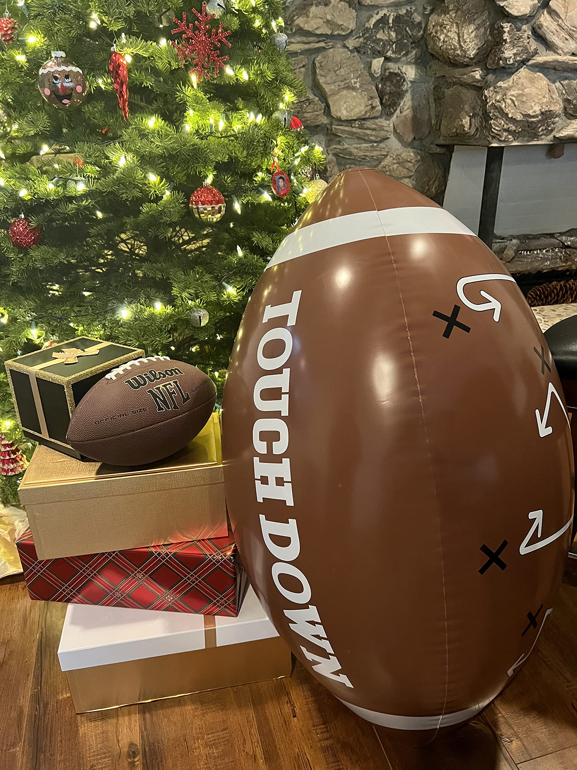 GiftExpress giant football as a photoshoot prop for parties and smiles.